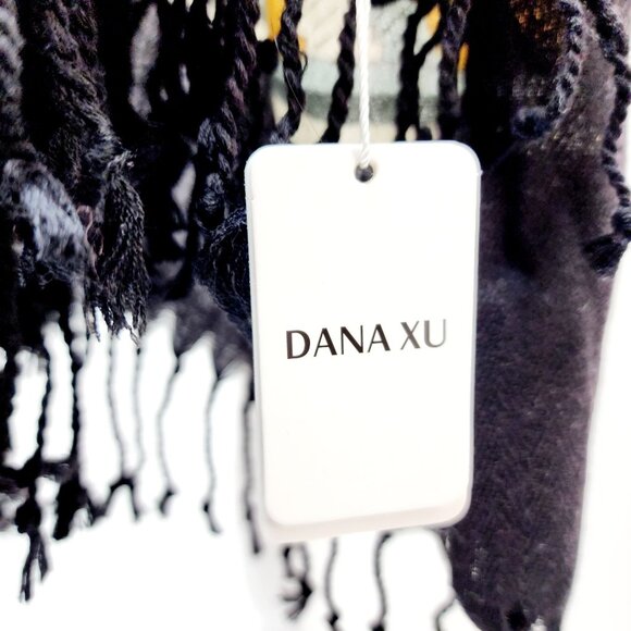 Dana Xu Wool Pashmina Shawl/Wrap With Tassel Fringe Multicolor Geometric Floral - Picture 4 of 8